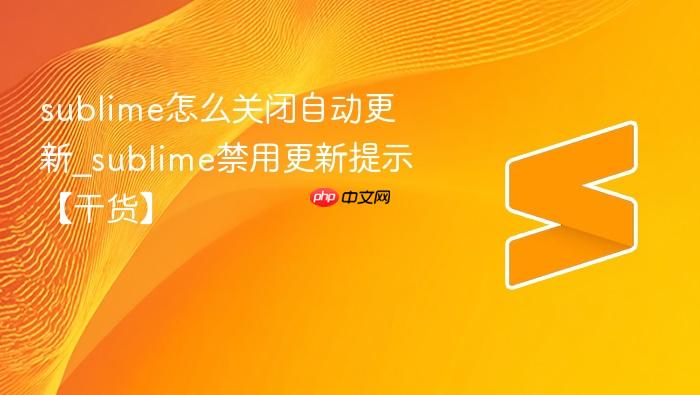 sublime怎么关闭自动更新_sublime禁用更新提示【干货】