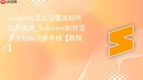 sublime怎么设置光标所在列高亮_sublime如何显示光标纵向参考线【教程】