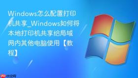 windows怎么配置打印机共享_windows如何将本地打印机共享给局域网内其他电脑使用【教程】