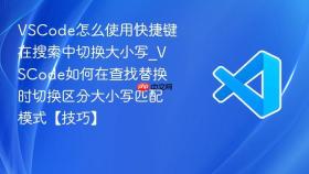 vscode怎么使用快捷键在搜索中切换大小写_vscode如何在查找替换时切换区分大小写匹配模式【技巧】