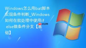 windows怎么用bat脚本实现条件判断_windows如何在批处理中使用if else做条件分支【基础】