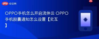 oppo手机怎么开启流体云 oppo手机胶囊通知怎么设置【交互】