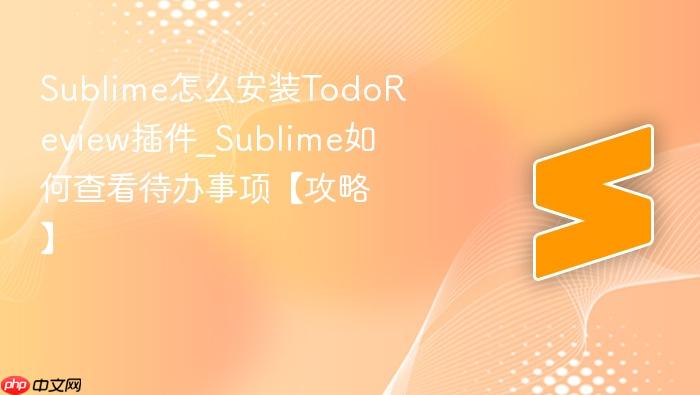 sublime怎么安装todoreview插件_sublime如何查看待办事项【攻略】