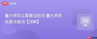 鲁大师怎么看激活时间 鲁大师系统激活查询【详解】