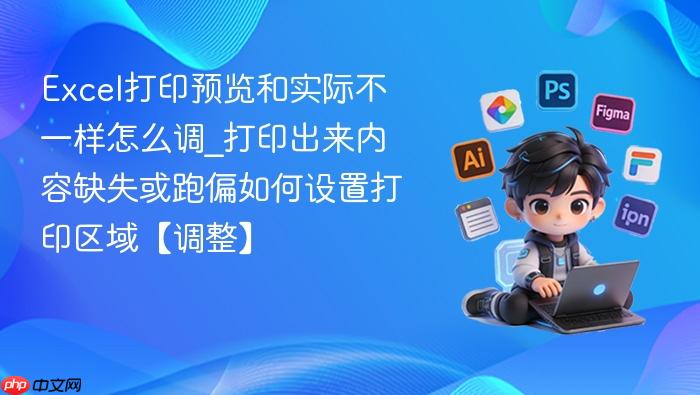 excel打印预览和实际不一样怎么调_打印出来内容缺失或跑偏如何设置打印区域【调整】