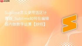 sublime怎么使用选区计算器_sublime如何在编辑器内做数学运算【妙招】