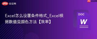 excel怎么设置条件格式_excel根据数值变颜色方法【效率】