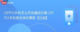 OPPO手机怎么开启骚扰拦截 OPPO手机黑名单在哪里【过滤】