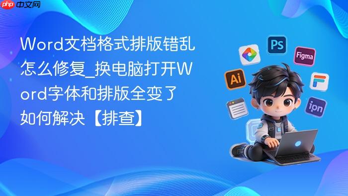 word文档格式排版错乱怎么修复_换电脑打开word字体和排版全变了如何解决【排查】