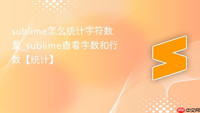 sublime怎么统计字符数量_sublime查看字数和行数【统计】