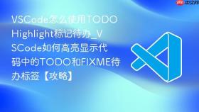 vscode怎么使用todo highlight标记待办_vscode如何高亮显示代码中的todo和fixme待办标签【攻略】