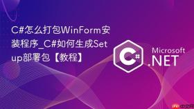 c#怎么打包winform安装程序_c#如何生成setup部署包【教程】