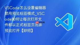 vscode怎么设置编辑器禁用预览标签模式_vscode如何让每次打开文件都以正式标签页而非预览打开【妙招】