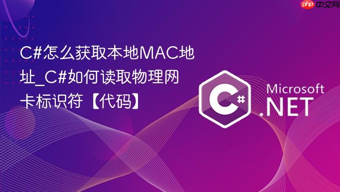 c#怎么获取本地mac地址_c#如何读取物理网卡标识符【代码】