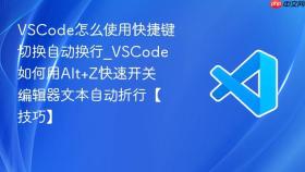 vscode怎么使用快捷键切换自动换行_vscode如何用alt+z快速开关编辑器文本自动折行【技巧】