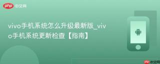 vivo手机系统怎么升级最新版_vivo手机系统更新检查【指南】
