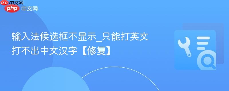 输入法候选框不显示_只能打英文打不出中文汉字【修复】