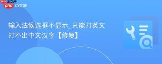 输入法候选框不显示_只能打英文打不出中文汉字【修复】