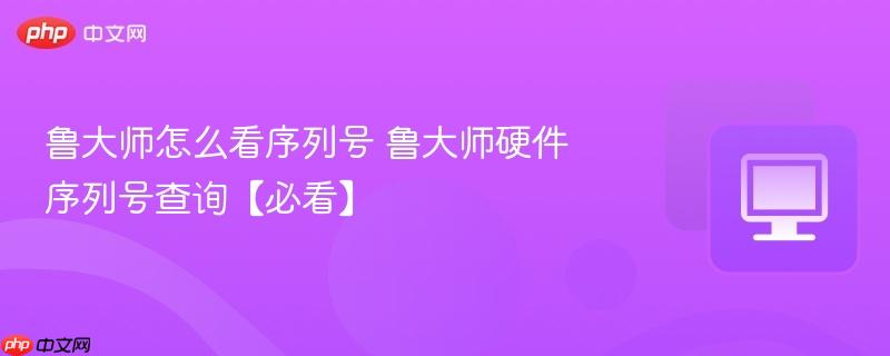 鲁大师怎么看序列号 鲁大师硬件序列号查询【必看】