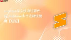 sublime怎么快速注释代码_sublime多行注释快捷键【经验】
