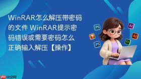 winrar怎么解压带密码的文件 winrar提示密码错误或需要密码怎么正确输入解压【操作】