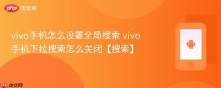vivo手机怎么设置全局搜索 vivo手机下拉搜索怎么关闭【搜索】