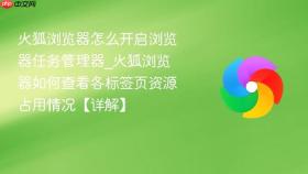 火狐浏览器怎么开启浏览器任务管理器_火狐浏览器如何查看各标签页资源占用情况【详解】