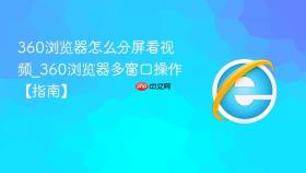360浏览器怎么分屏看视频_360浏览器多窗口操作【指南】