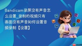 bandicam录屏没有声音怎么设置_录制的视频只有画面没有声音如何设置音频录制【设置】
