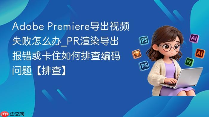 adobe premiere导出视频失败怎么办_pr渲染导出报错或卡住如何排查编码问题【排查】