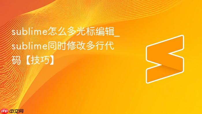 sublime怎么多光标编辑_sublime同时修改多行代码【技巧】
