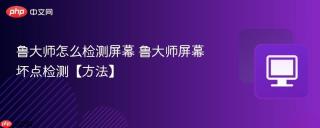 鲁大师怎么检测屏幕 鲁大师屏幕坏点检测【方法】