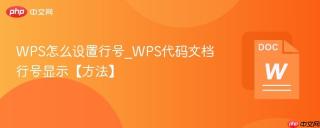 WPS怎么设置行号_WPS代码文档行号显示【方法】
