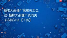 植物大战僵尸黑夜关怎么过_植物大战僵尸夜间关卡布阵方法【干货】