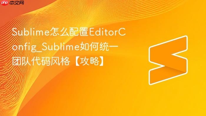 sublime怎么配置editorconfig_sublime如何统一团队代码风格【攻略】