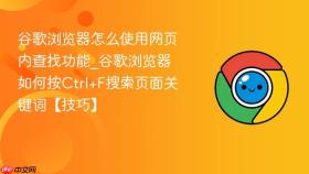 谷歌浏览器怎么使用网页内查找功能_谷歌浏览器如何按ctrl+f搜索页面关键词【技巧】