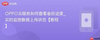 oppo云服务如何查看备份进度_实时监控数据上传状态【教程】