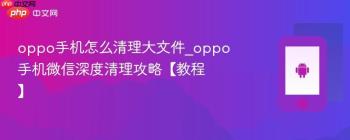 oppo手机怎么清理大文件_oppo手机微信深度清理攻略【教程】