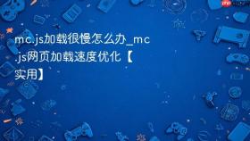 mc.js加载很慢怎么办_mc.js网页加载速度优化【实用】