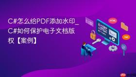 c#怎么给pdf添加水印_c#如何保护电子文档版权【案例】