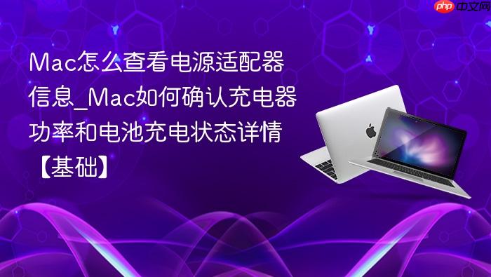 mac怎么查看电源适配器信息_mac如何确认充电器功率和电池充电状态详情【基础】