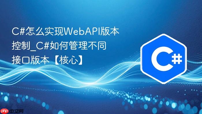 c#怎么实现webapi版本控制_c#如何管理不同接口版本【核心】