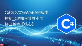 c#怎么实现webapi版本控制_c#如何管理不同接口版本【核心】