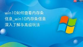 win10如何查看内存条信息_win10内存条信息深入了解与高级玩法