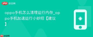 oppo手机怎么清理运行内存_oppo手机加速运行小妙招【建议】