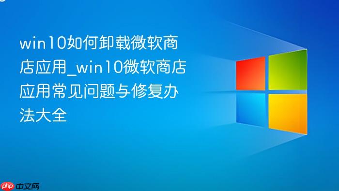 win10如何卸载微软商店应用_win10微软商店应用常见问题与修复办法大全