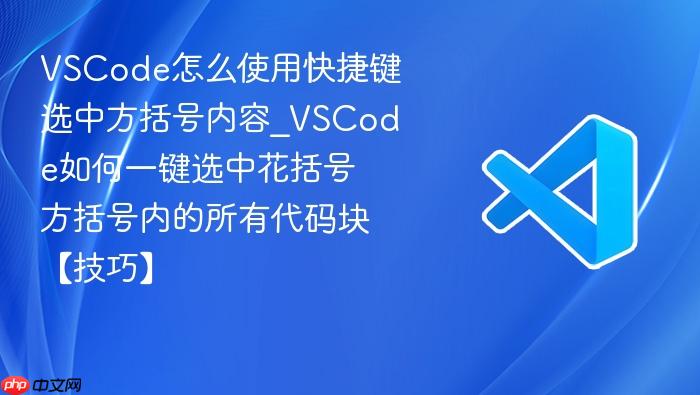 vscode怎么使用快捷键选中方括号内容_vscode如何一键选中花括号方括号内的所有代码块【技巧】