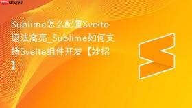 sublime怎么配置svelte语法高亮_sublime如何支持svelte组件开发【妙招】