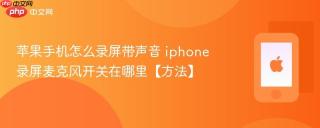 苹果手机怎么录屏带声音 iphone录屏麦克风开关在哪里【方法】