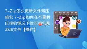 7-zip怎么更新文件到压缩包 7-zip如何在不重新压缩的情况下往压缩包里添加文件【操作】